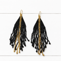 Pendientes miyuki tiras negro