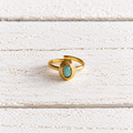 Anillo oval amazonita