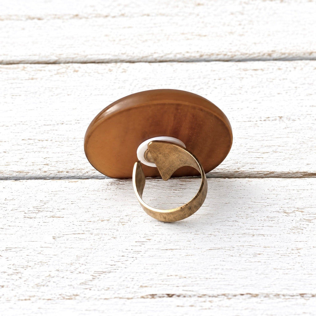 Anillo resina camel XL