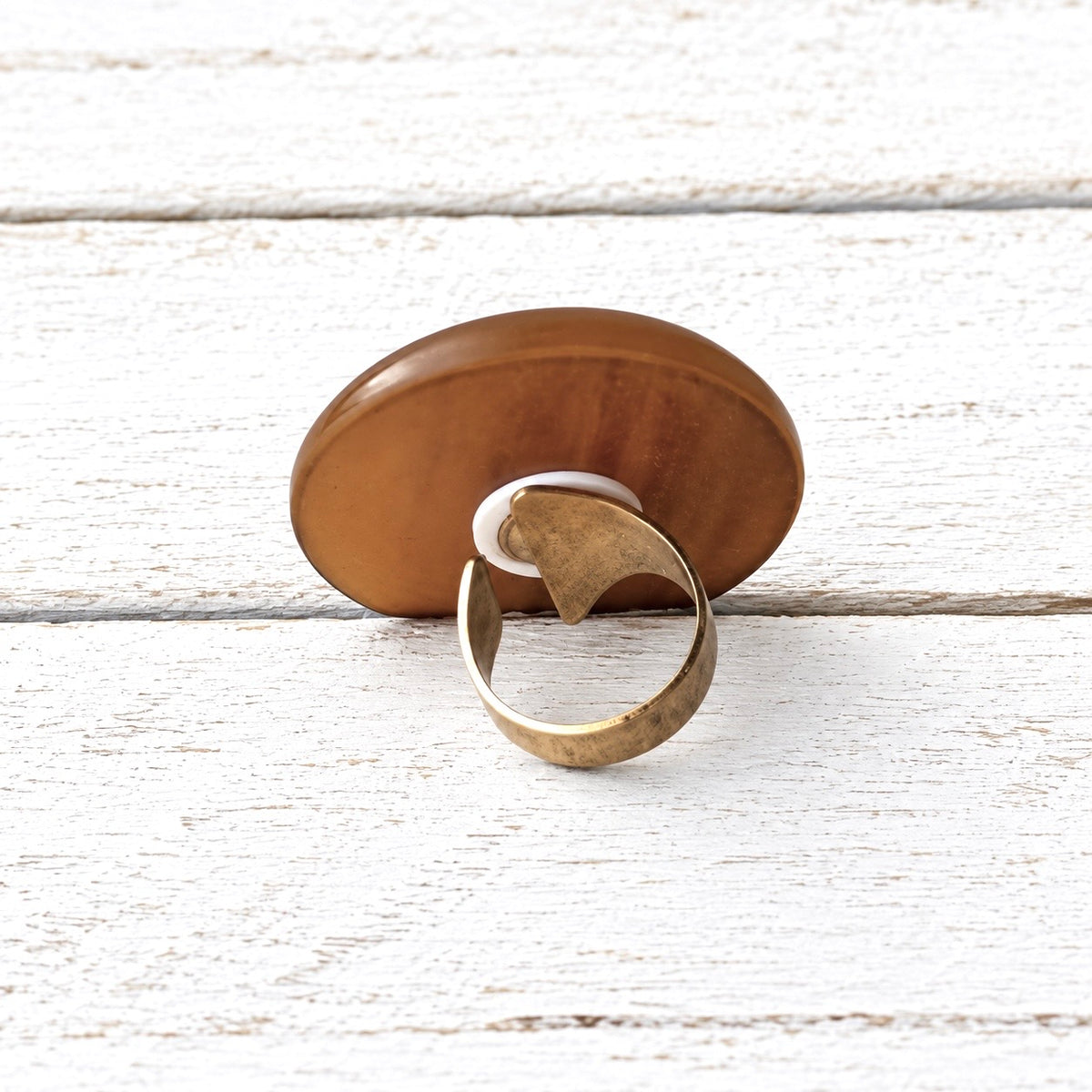 Anillo resina camel XL