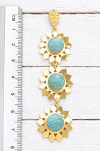 Pendientes triple estrella amazonita