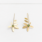 Pendientes flor piedra verde