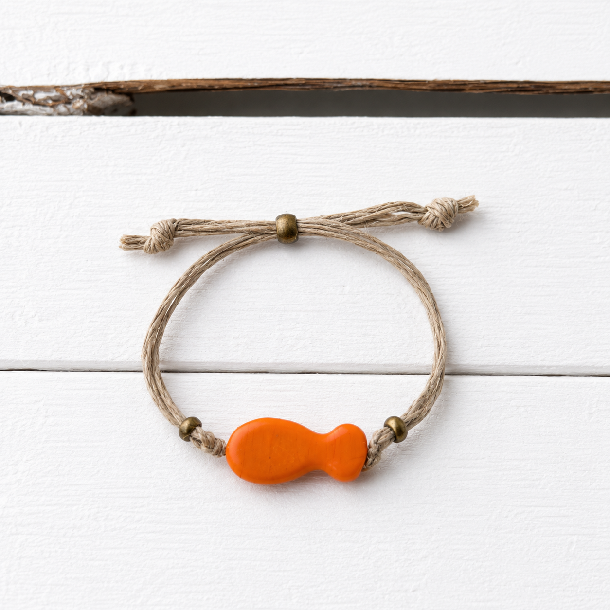 Pulsera cáñamo pez naranja