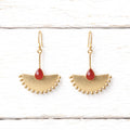 Pendientes abanico teja dorado mate