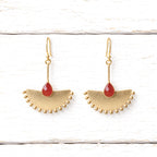 Pendientes abanico teja dorado mate