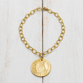 Gargantilla moneda dorada