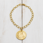 Gargantilla moneda dorada