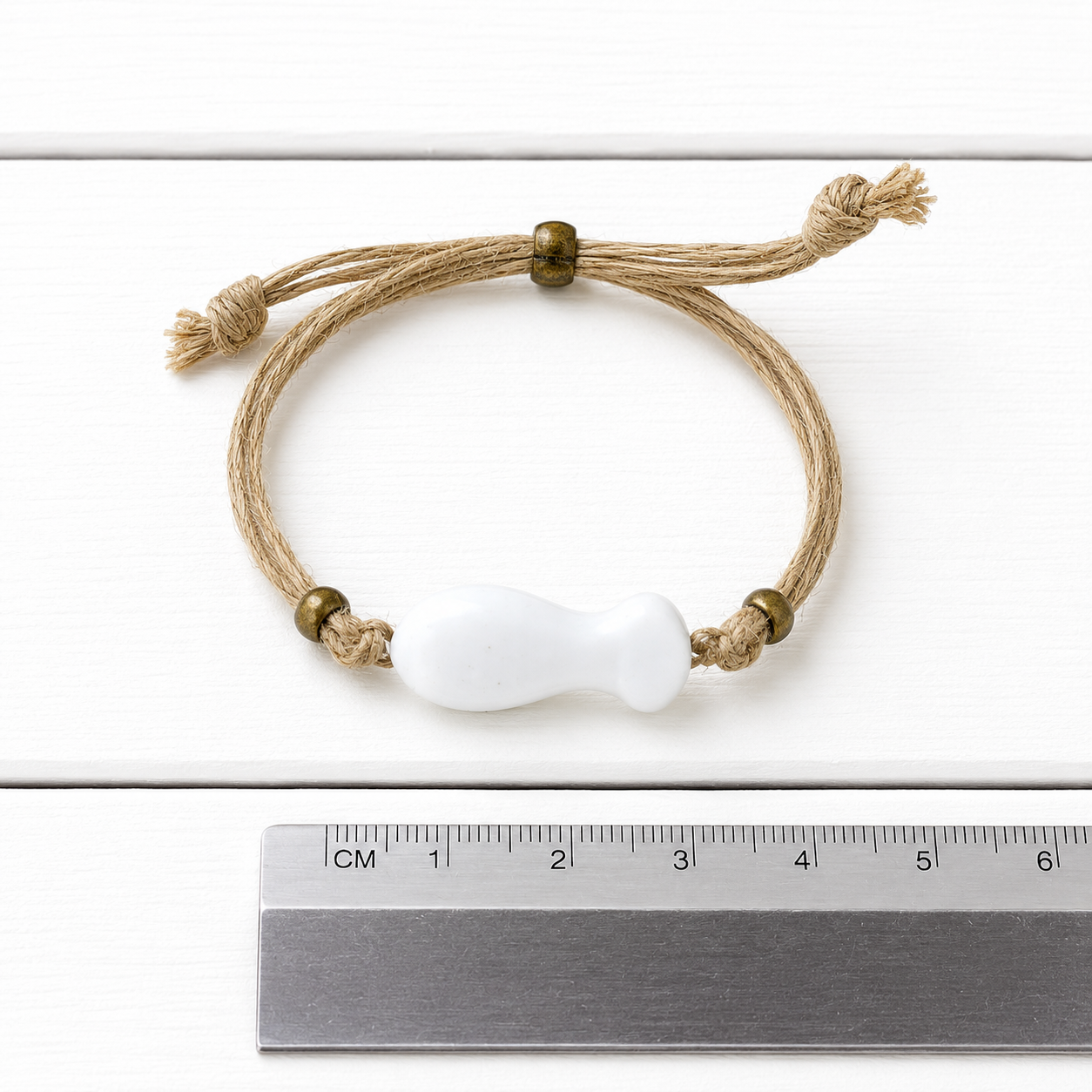 Pulsera cáñamo pez blanco