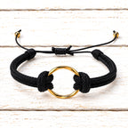 Pulsera aro acero dorado negro