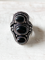 Anillo latón triple negro