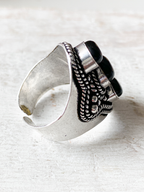 Anillo latón triple negro