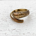 Anillo serpiente latón dorado