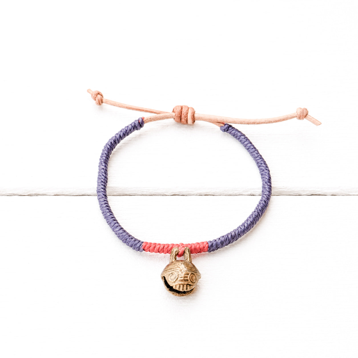 Pulsera cascabel lavanda/naranja