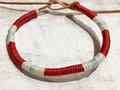 Pulsera cuero mujer rojo