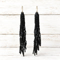 Pendientes pompón Miyuki negro