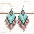 Pendientes miyuki rombo azul claro