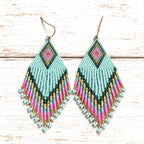 Pendientes miyuki rombo azul claro