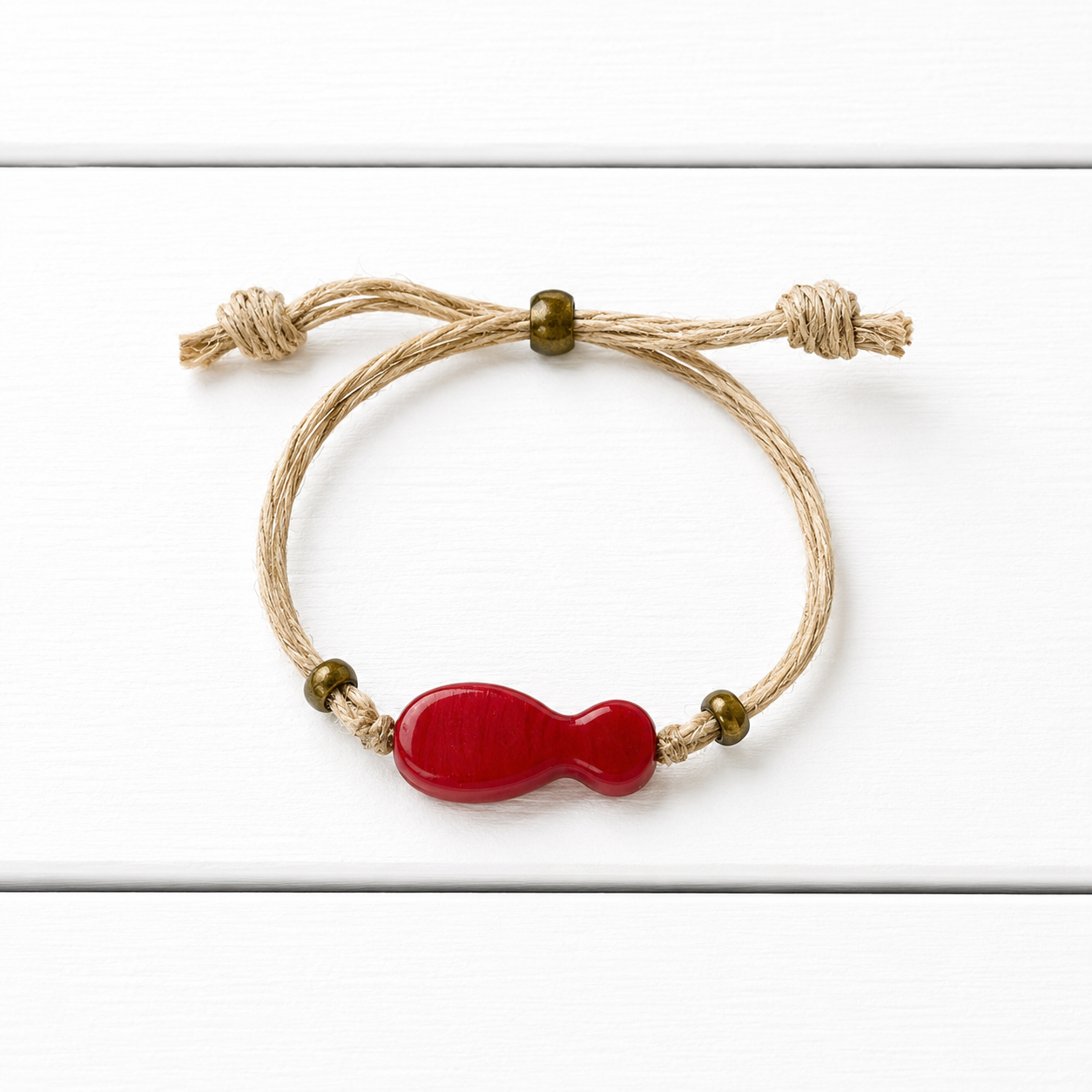 Pulsera cáñamo pez rojo