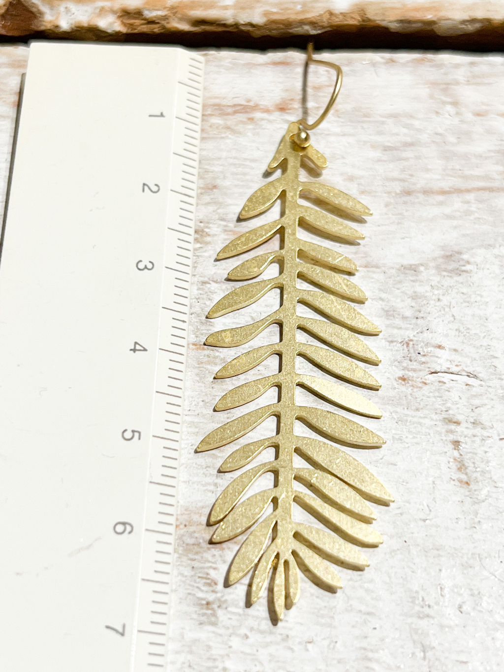Pendientes hoja cobre dorado mate