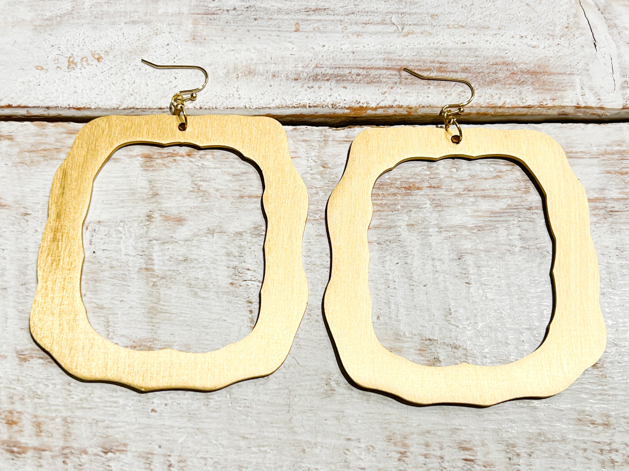 Pendientes cuadrados XL dorados