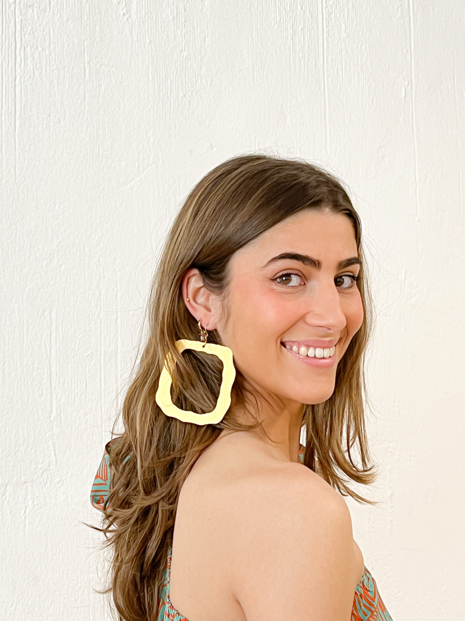 Pendientes cuadrados XL dorados