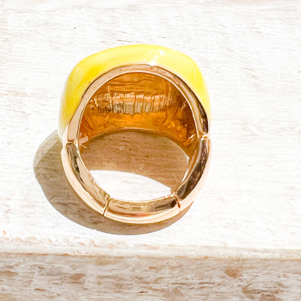Anillo elástico plano esmalte amarillo metal