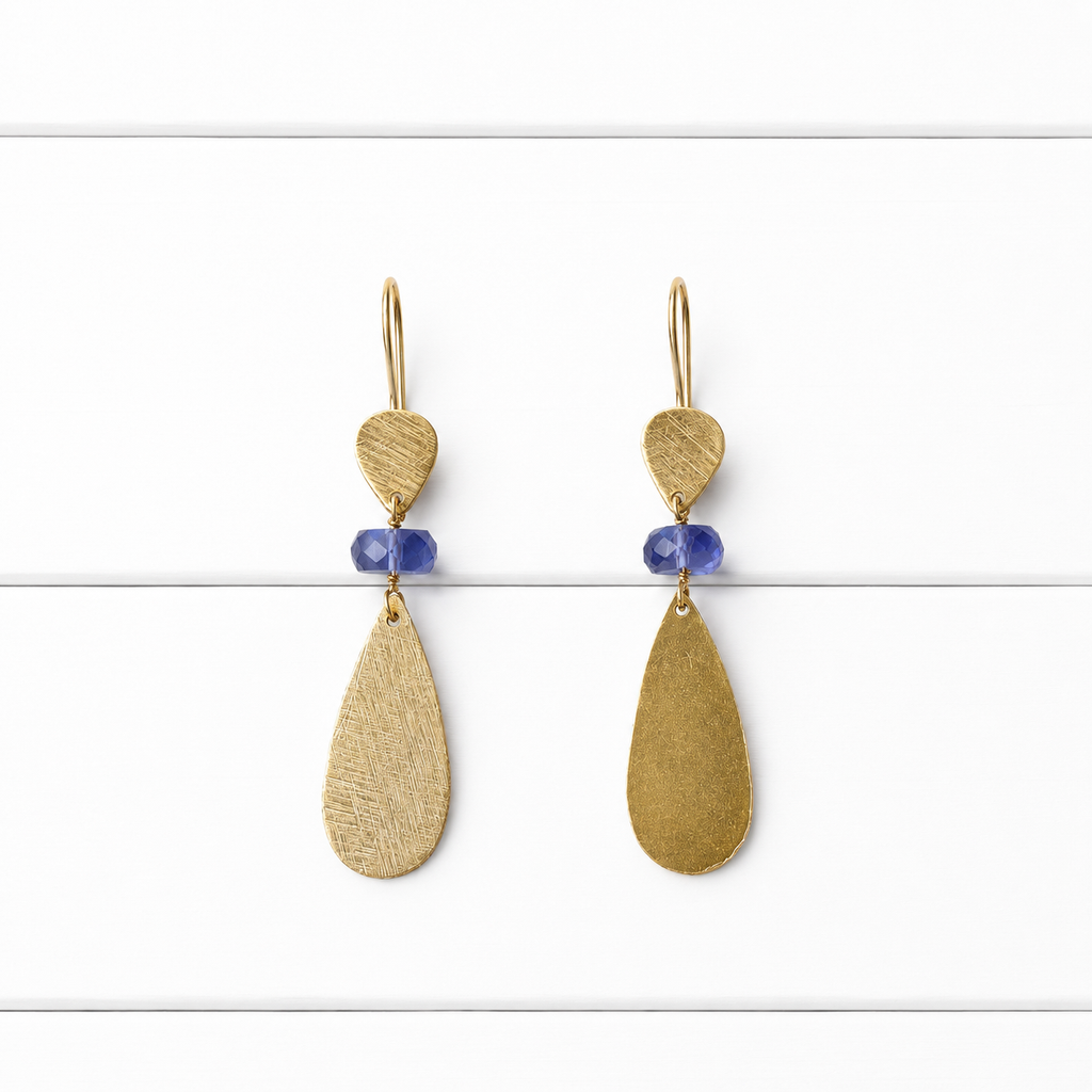 Pendientes doble gota lavanda