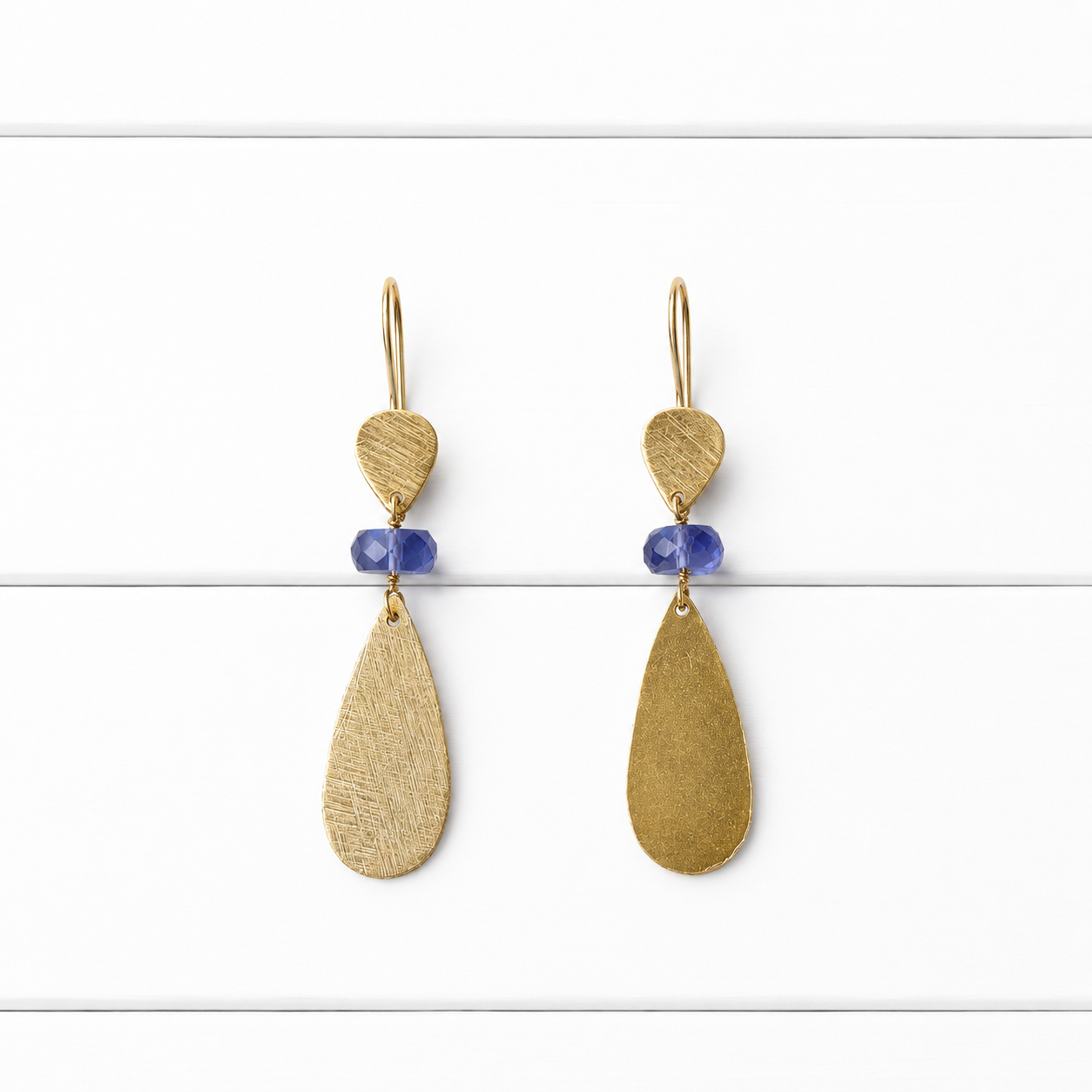 Pendientes doble gota lavanda