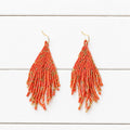 Pendientes miyuki jaspeado naranja