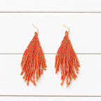 Pendientes miyuki jaspeado naranja