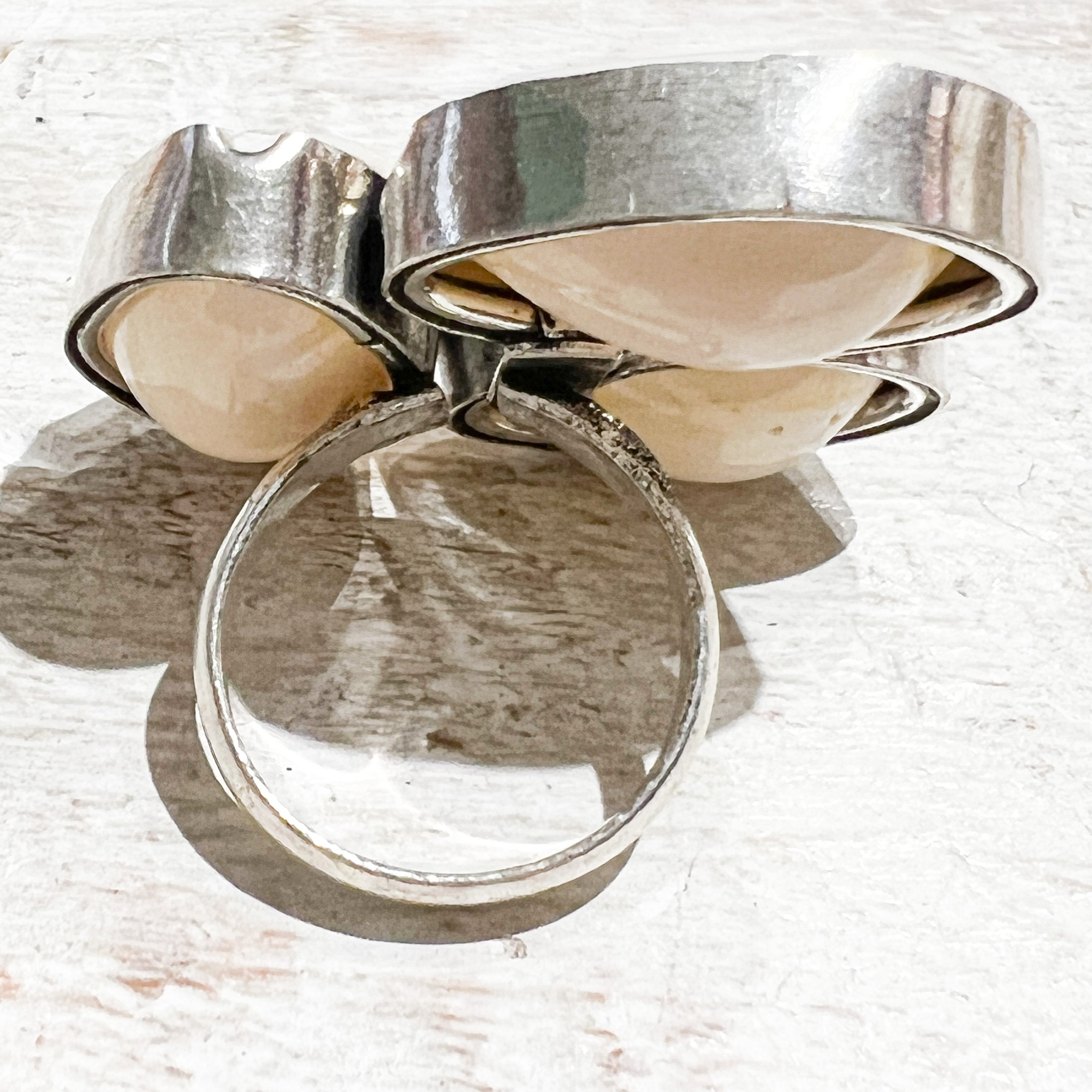Anillo triple mar plateado