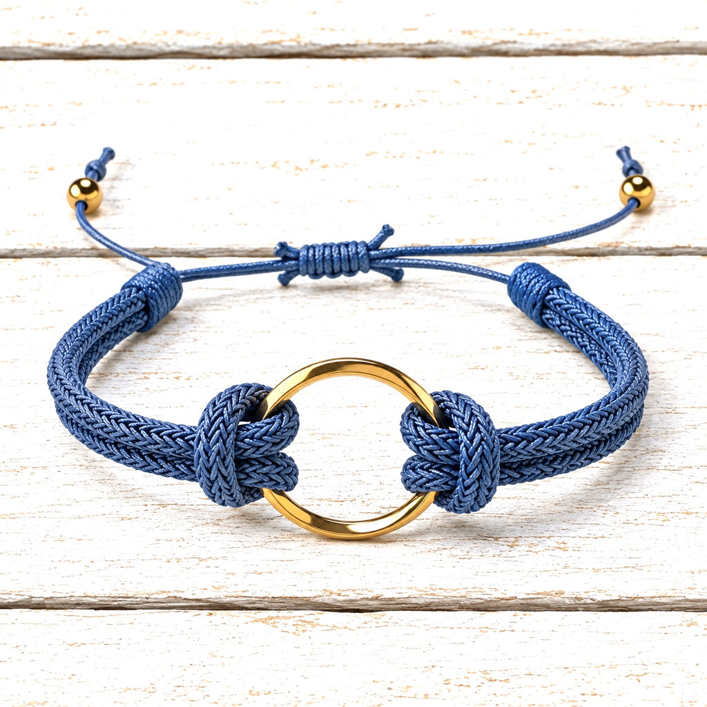 Pulsera aro acero dorado marino