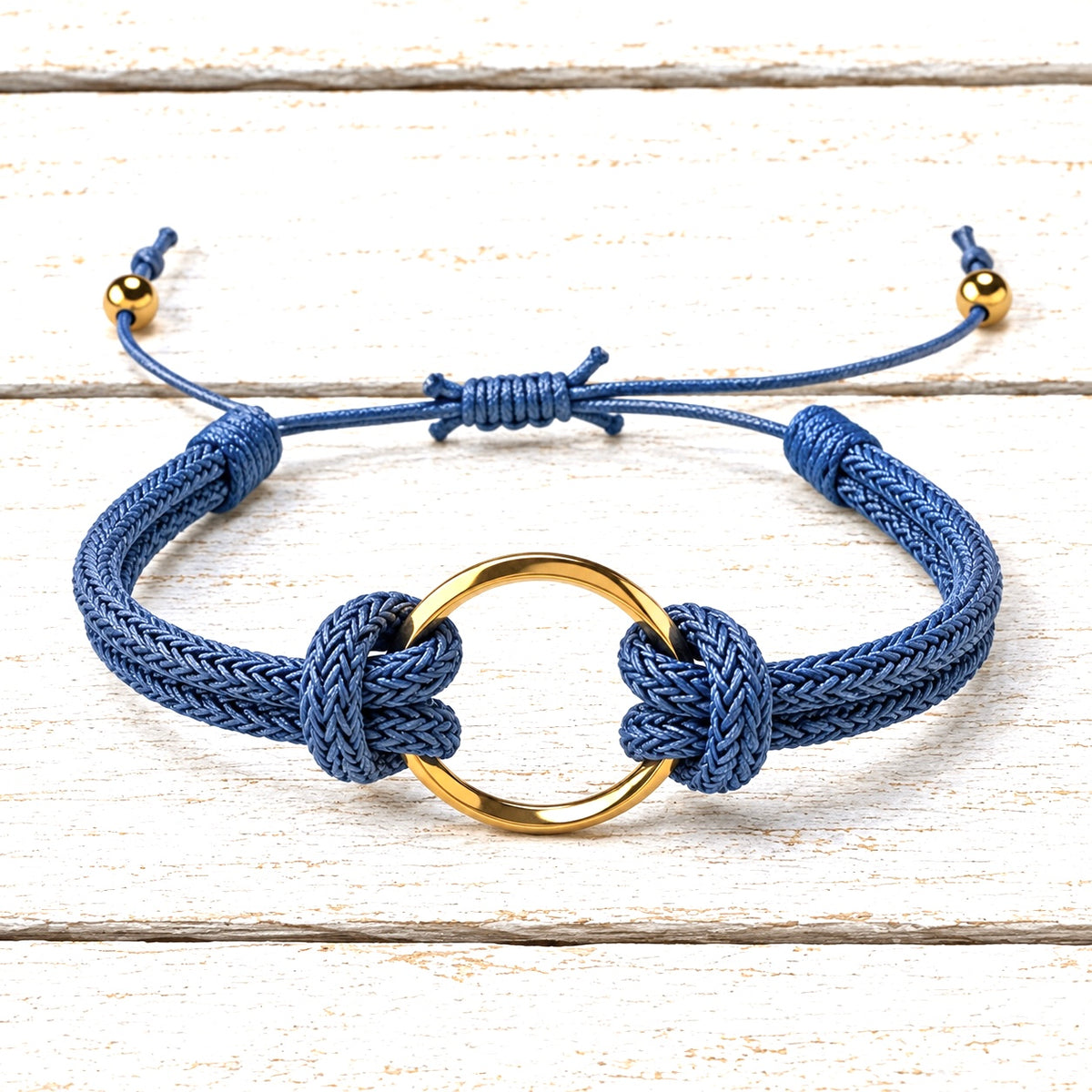 Pulsera aro acero dorado marino