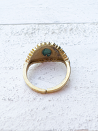Anillo filigrana latón dorado piedra turquesa