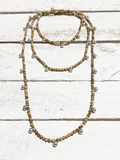 Collar jaspe bolitas plateadas
