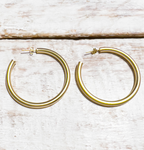 Pendientes aro dorado mate 5cm