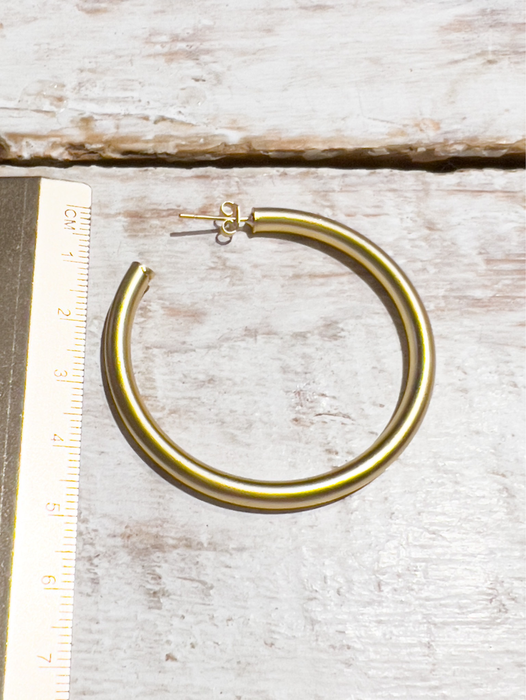Pendientes aro dorado mate 5cm
