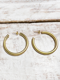 Pendientes aro dorado mate 4cm