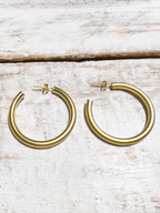 Pendientes aro dorado mate 4cm