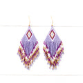 Pendientes miyuki rombo lavanda