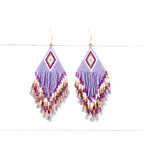 Pendientes miyuki rombo lavanda