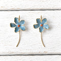 Pendientes flor azul