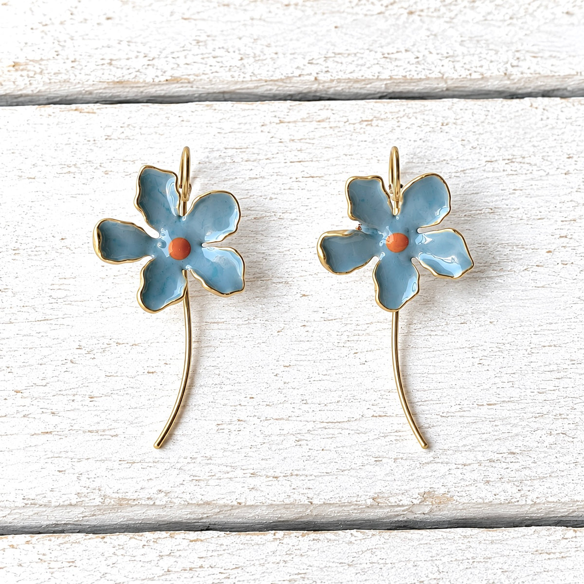 Pendientes flor azul