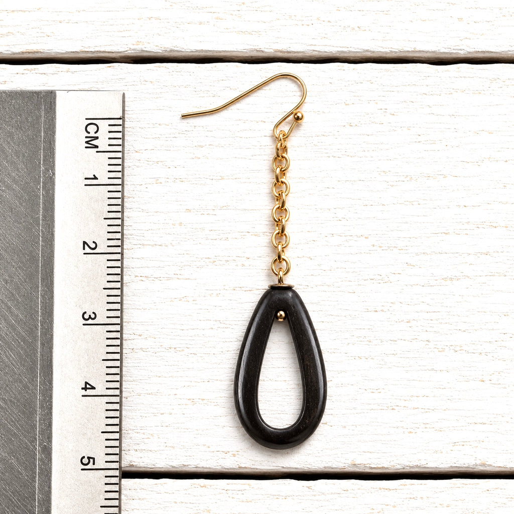 Pendientes gota cadena dorada