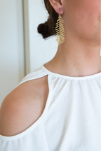 Pendientes hoja cobre dorado mate