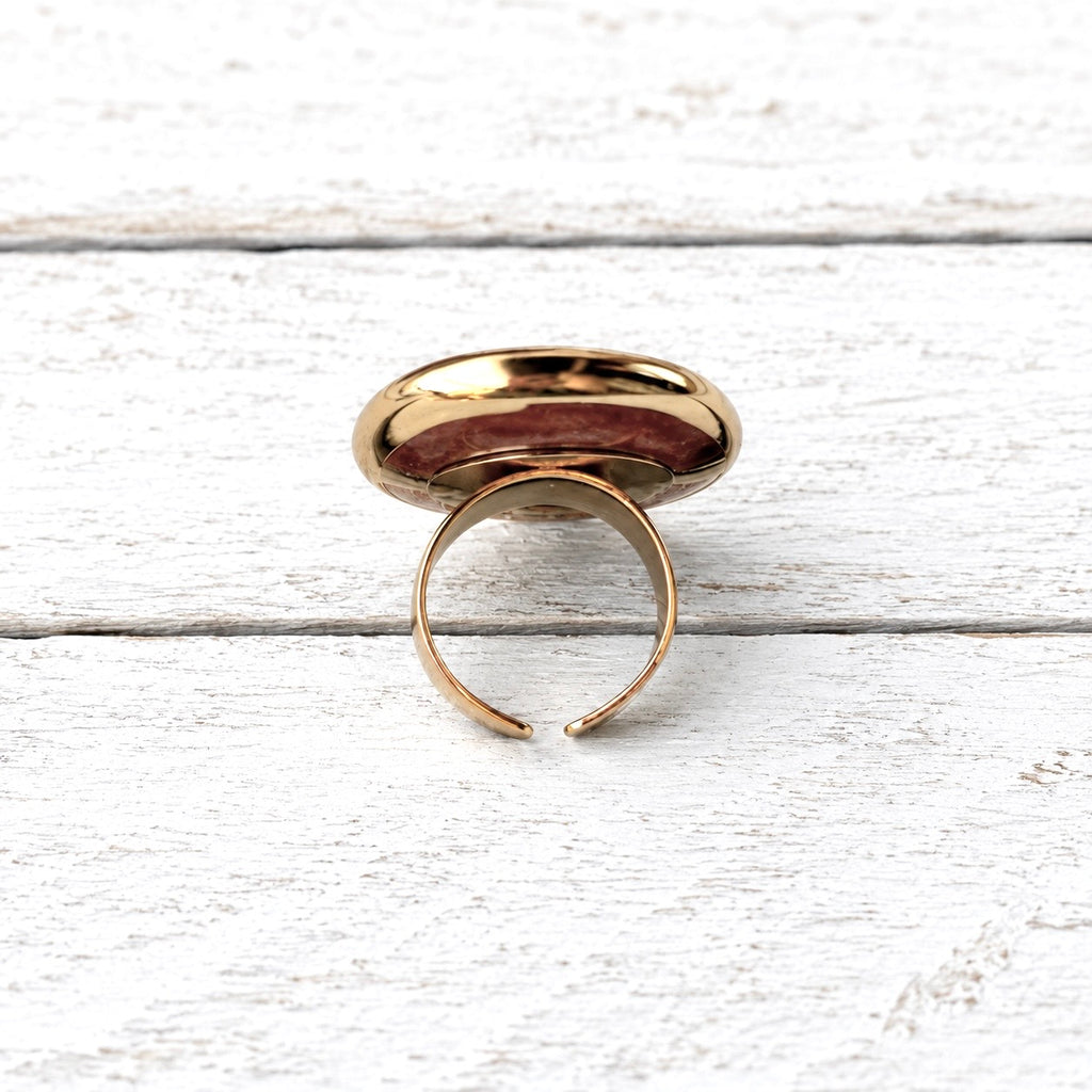 Anillo piedra teja irregular