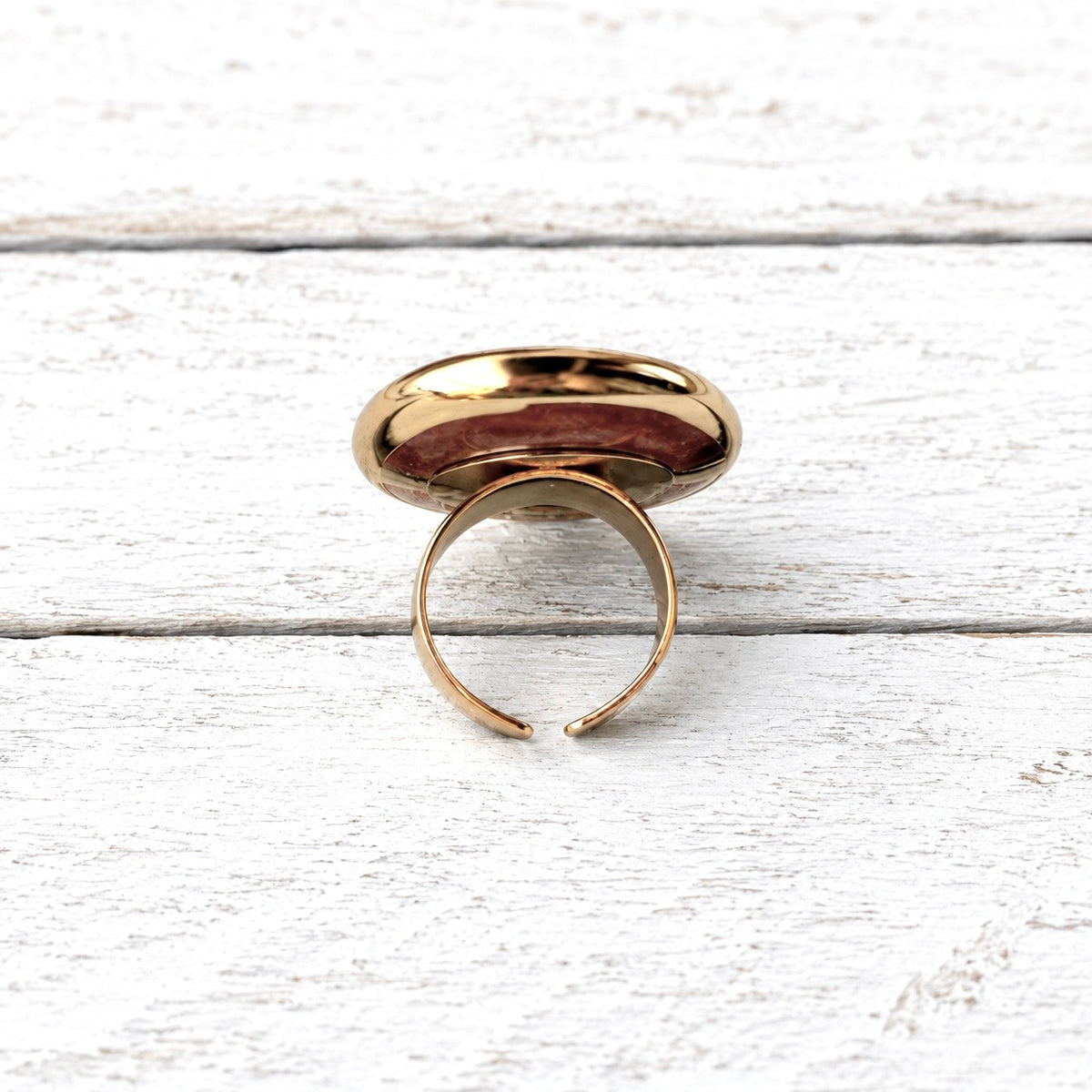 Anillo piedra teja irregular