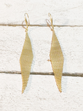 Pendientes malla rombo dorado