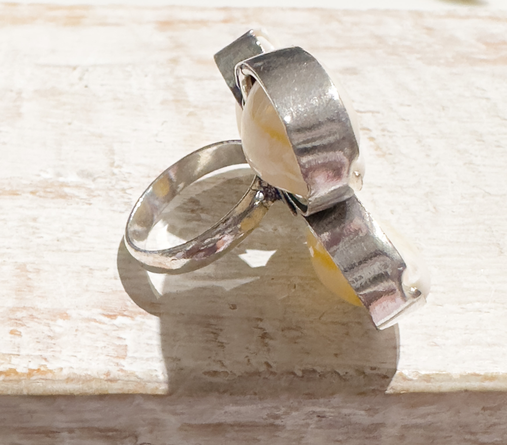 Anillo triple mar plateado