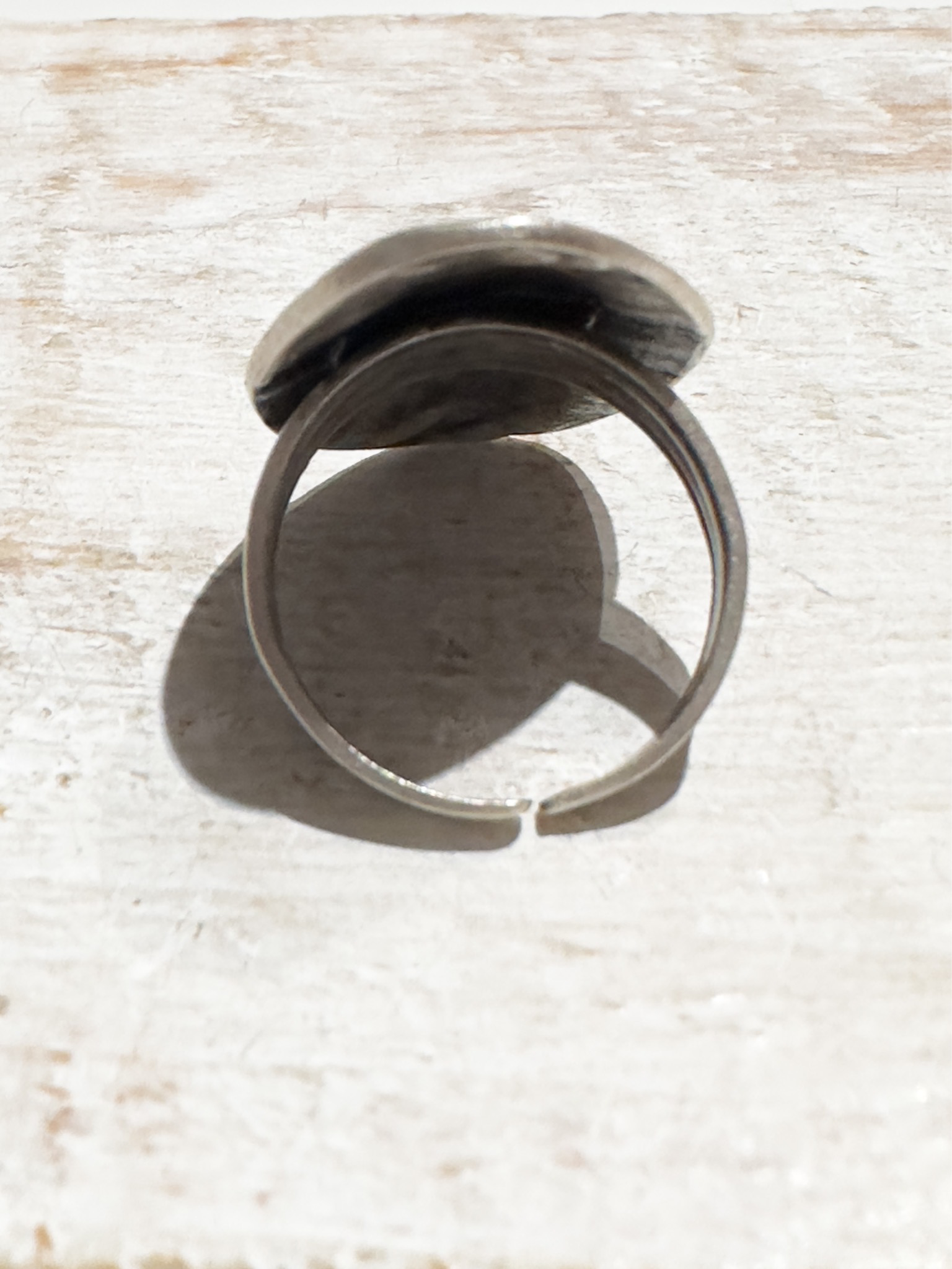 Anillo zamak hipoalergénico ovalado plateado